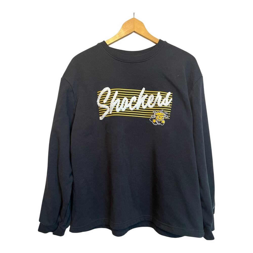 Shockers WSU College Sweatshirt Fleece Pullover Champion XL Mascot Black Bee